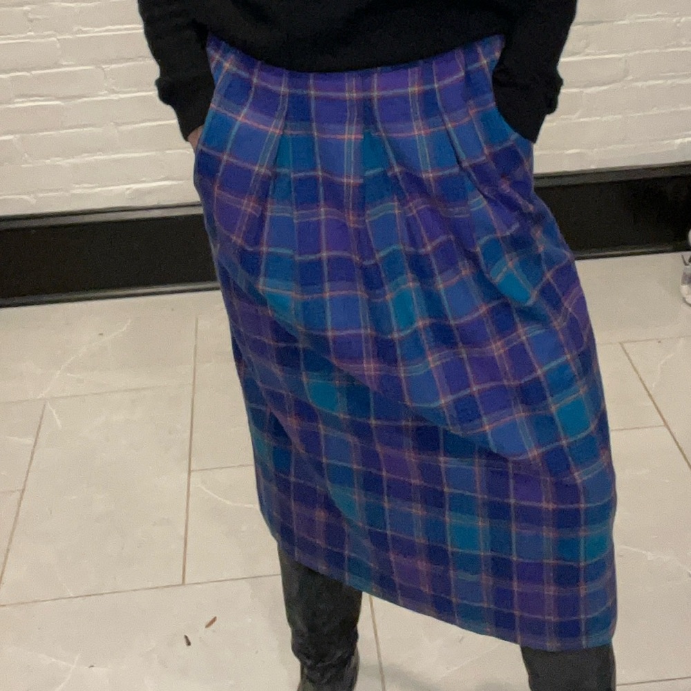 Vintage Pendleton Summer Wool Skirt w Pockets - Small